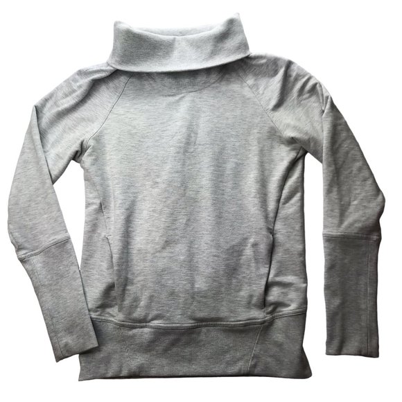LULULEMON Gray Sweatshirt Turtleneck Pullover. Cowl Neck. Size Women's 2 - Picture 1 of 13